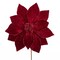 KSA Pack of 12 Burgundy Velvet Artificial Poinsettia Christmas Picks 18"